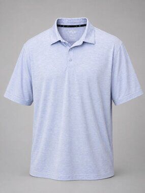 FLX Mens XXL Polo Shirt Light Blue Recycled Polyester & Spandex Blend - EUC